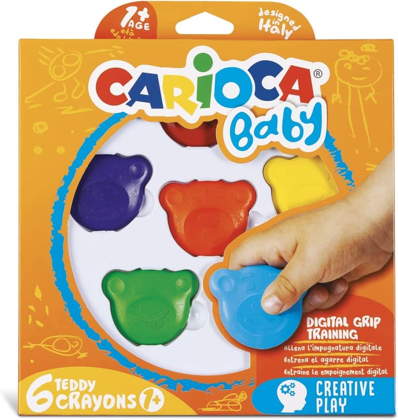 CARIOCA 42956 Bear Wax Pencils Set of 6 Multicoloured - Image 1